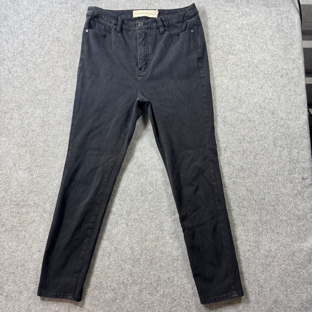 Soft Surroundings Womens 3ON54 Jeans 10P Black Stretch Cotton Blend
